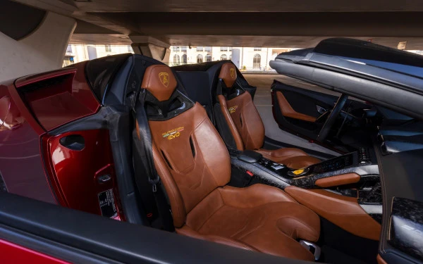  Maroon Lamborghini Huracan Evo Spyder Photo 8
